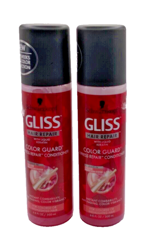 (2) Schwarzkopf GLISS Hair Repair Color Guard Express Leave-in Conditioner 6.8oz