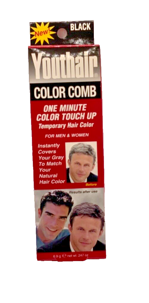 Youthair Color Comb Temporary Black Hair Color .247oz