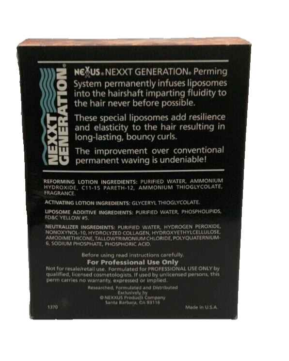 Vintage Nexxus Nexxt Generation Perming System One Application