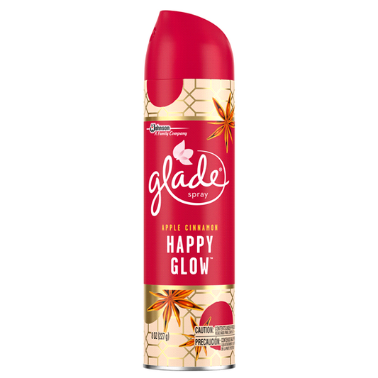 Glade Air Freshener Spray Happy Glow Limited Edition Holiday Apple Cinnamon 8 oz