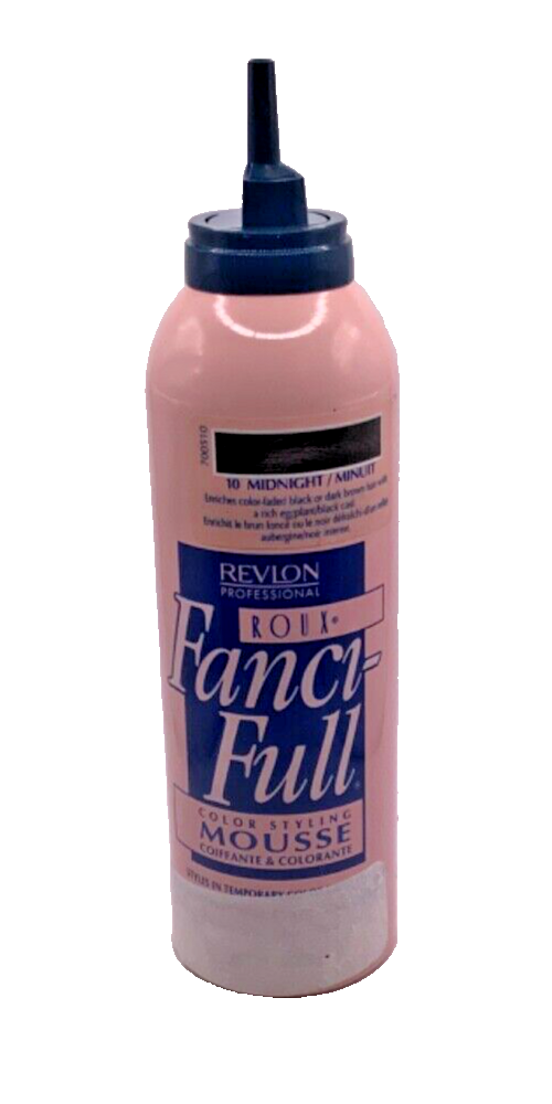 Vtg Revlon Roux Fanci-Full Color Styling Mousse 10 Midnight 6oz