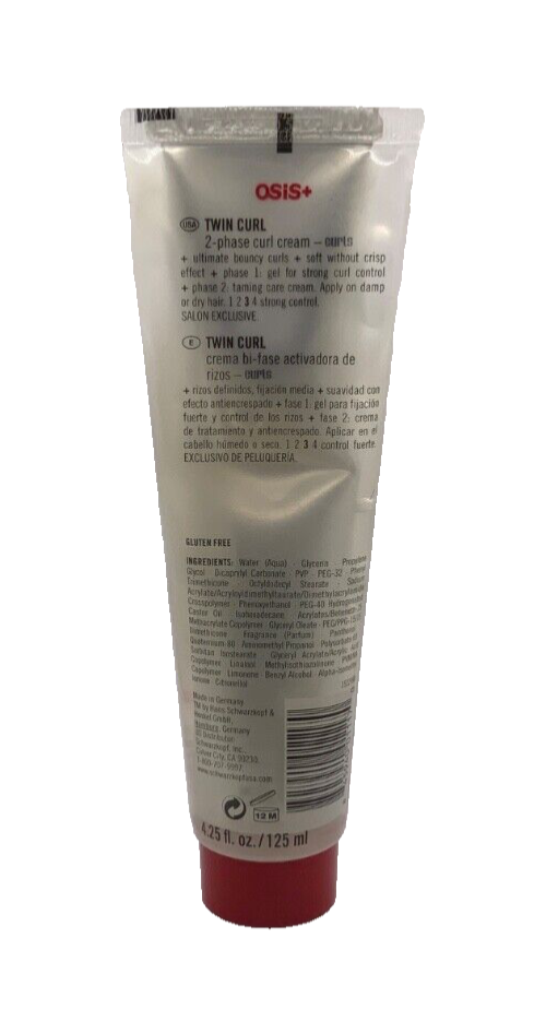 SCHWARZKOPF Osis+ Twin Curl 2 Phase Curl Cream 4.25 oz