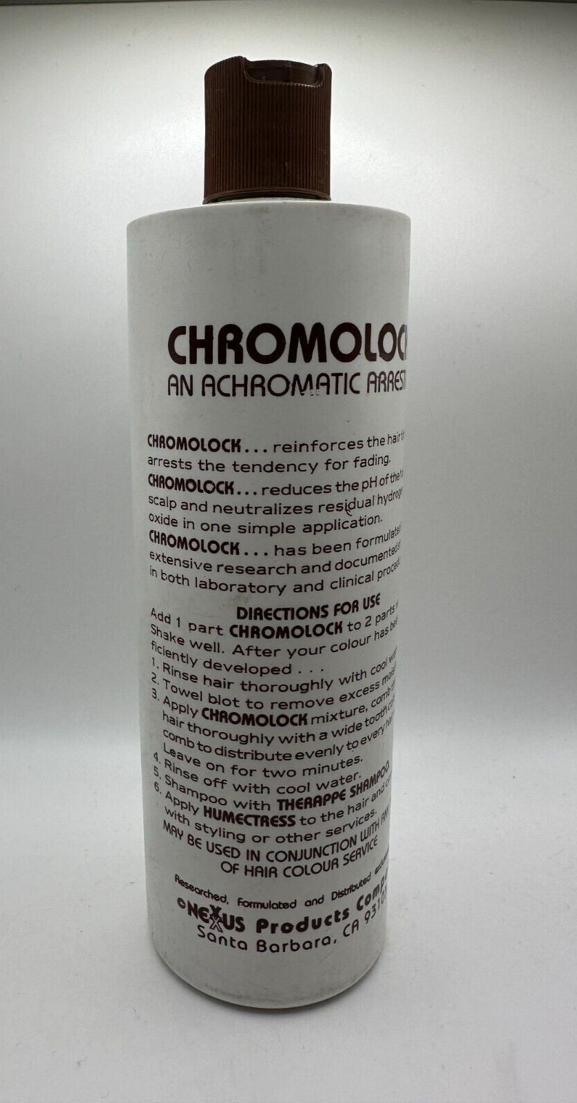 Vtg Nexxus Chromolock An Achromatic Arrester - 16 fl oz