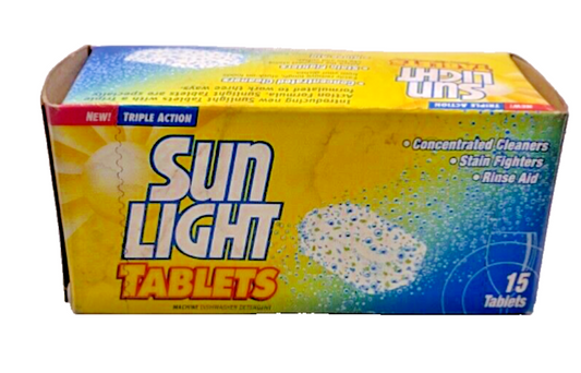 VINTAGE Sun Light Tablets Machine Dishwasher Detergent / 15 tablets