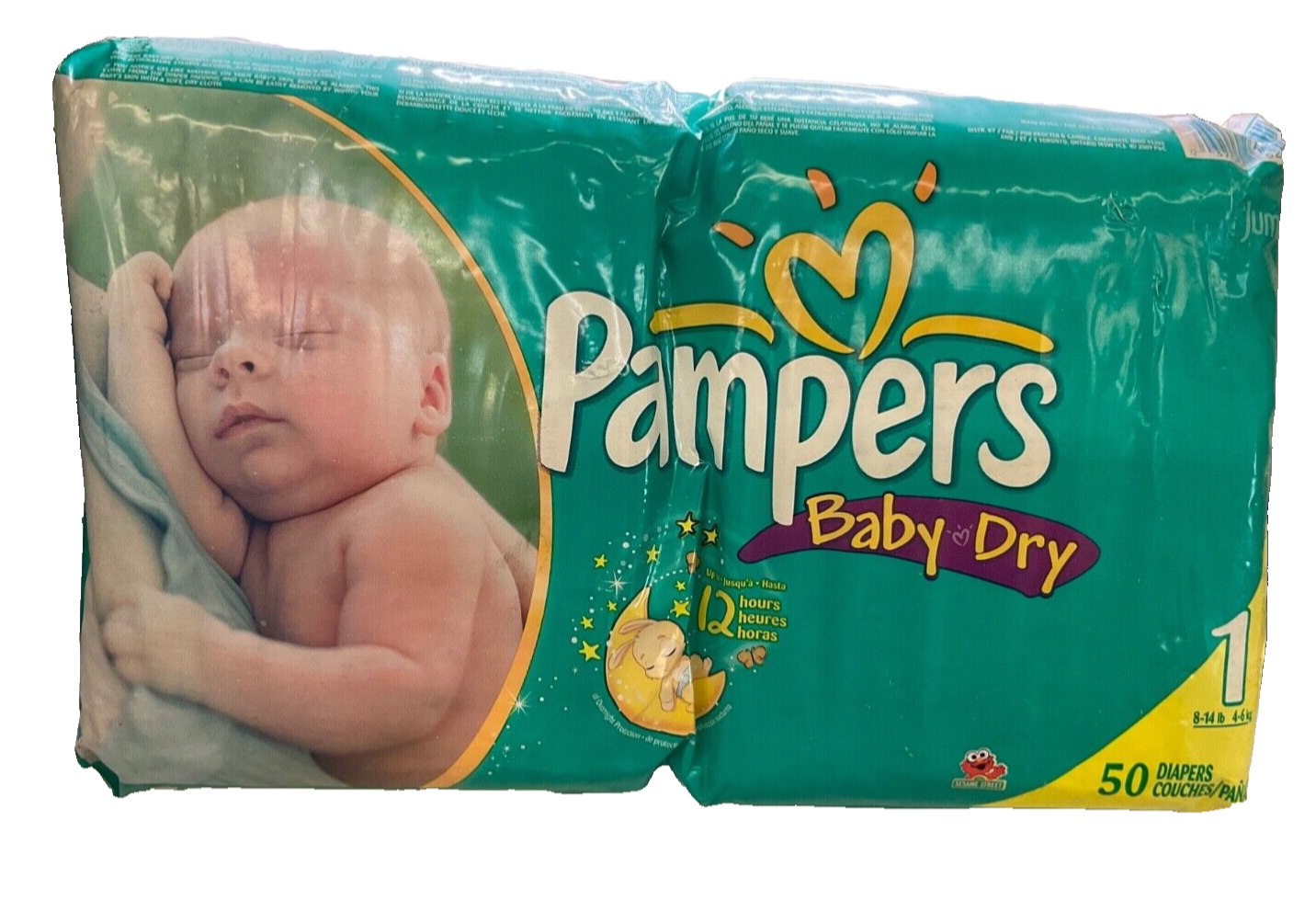 Vintage Pampers Baby Dry Diapers-Size 1 / 50 Diapers