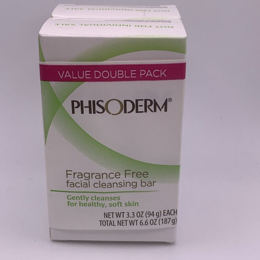 (2) Phisoderm Facial Cleansing Bar-Fragrance Free/3.3 oz each