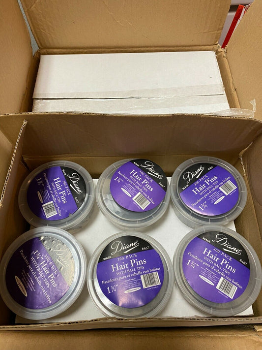 (LOT OF 48) Diane 300 pk 1 3/4" Black Hair Pins w/ Ball Tips #D467