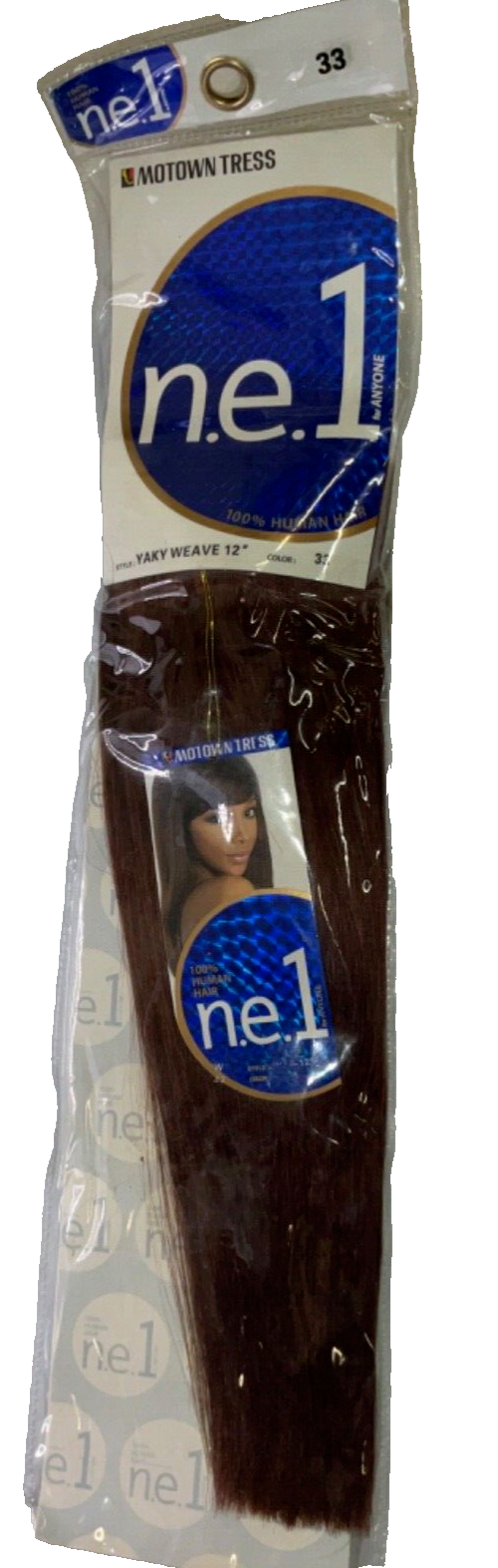 Motown Tress n.e.1 for ANYONE 100% Human Hair Yaky Weave Color 33 (12 inches)