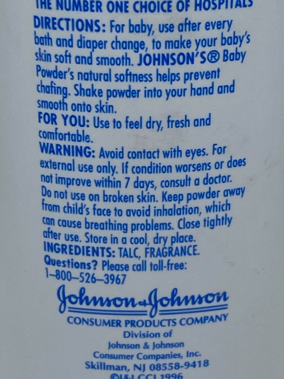 Johnson & Johnson's J&J Baby Powder Talc Talco Para Bebes Original 4 oz