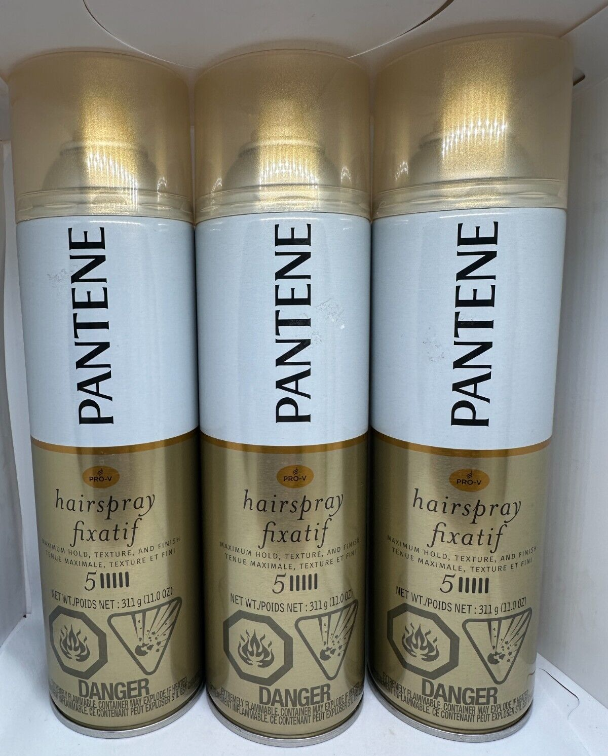 3 Pantene Pro V Level 5 Hairspray Maximum Hold Texture & Finish 11 oz Lot of 3