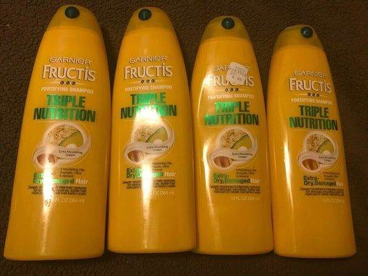 (4) Garnier Fructis Fortifying Shampoo Triple Nutrition 13 oz