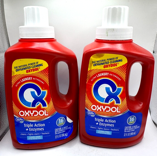 2x Oxydol Liquid Laundry Detergent Clean Linen Scent, 32 fl oz each