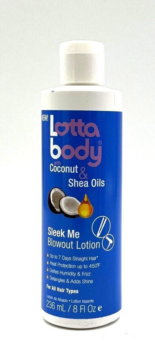 LOTTABODY w/ Coconut & Shea Oils SLEEK ME BLOWOUT LOTION 8 fl oz HEAT PROTECTION