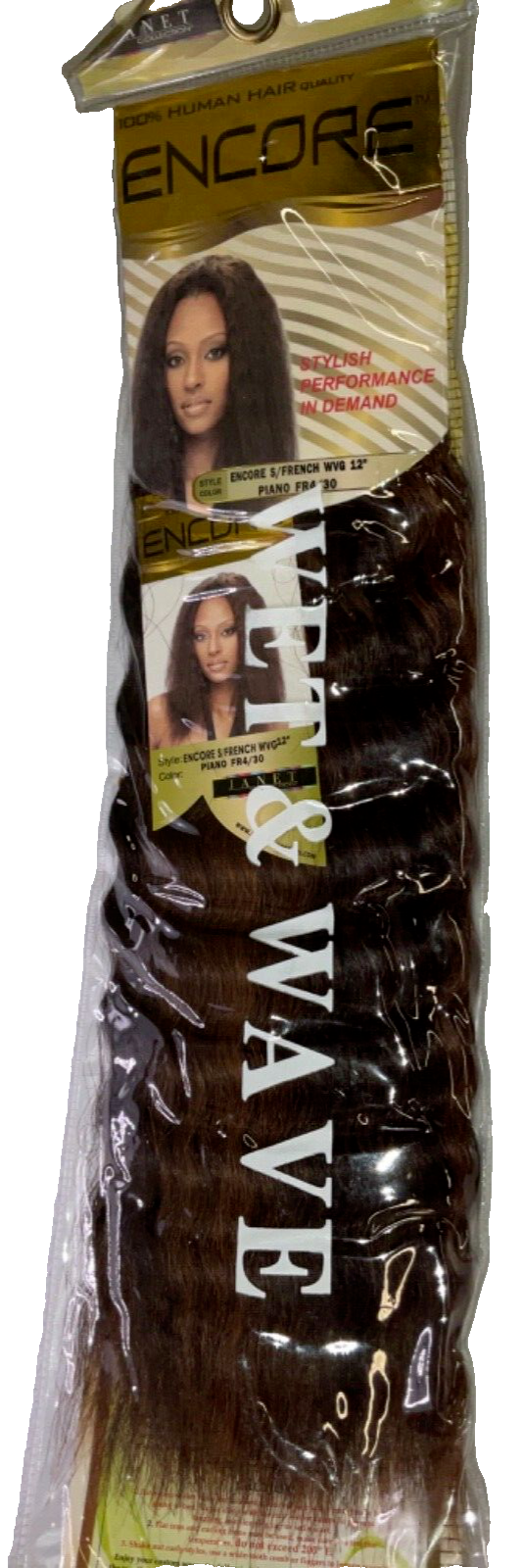Janet Collection Encore 100% Human Hair French Wave/Color Piano FR 4/30 (12inch)