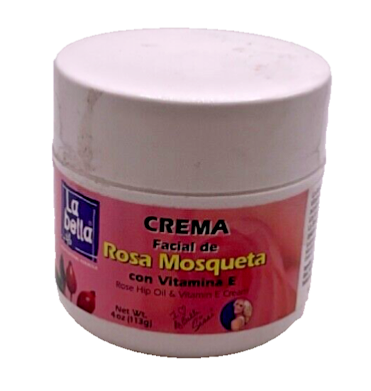 La Bella Crema Facial de Rosa Mosqueta con Vitamina E/4oz