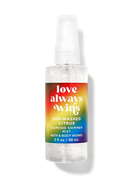 Bath & Body Works "Love Always Wins" Sun Washed Citrus Diamond Shimmer Mist 3 oz
