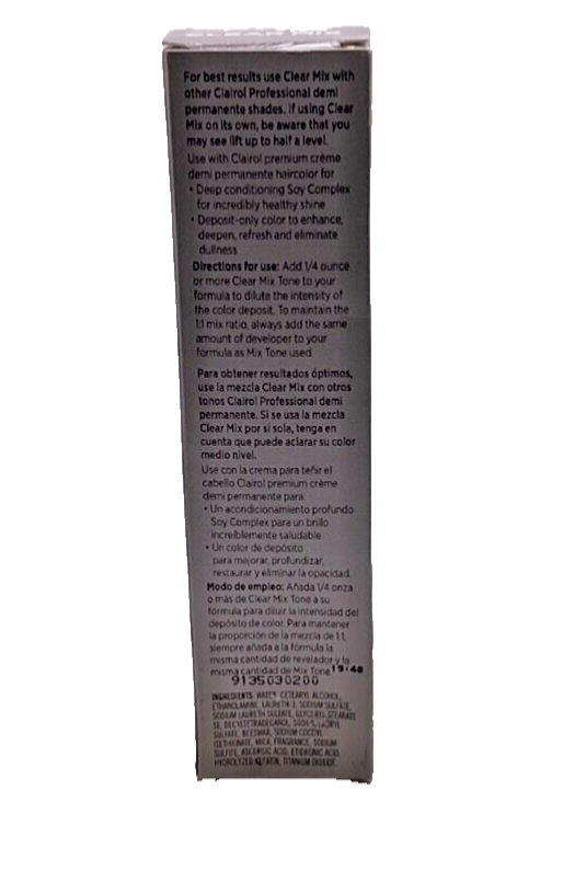 Clairol Professional Mix Tones Clear Mix Haircolor 2 oz