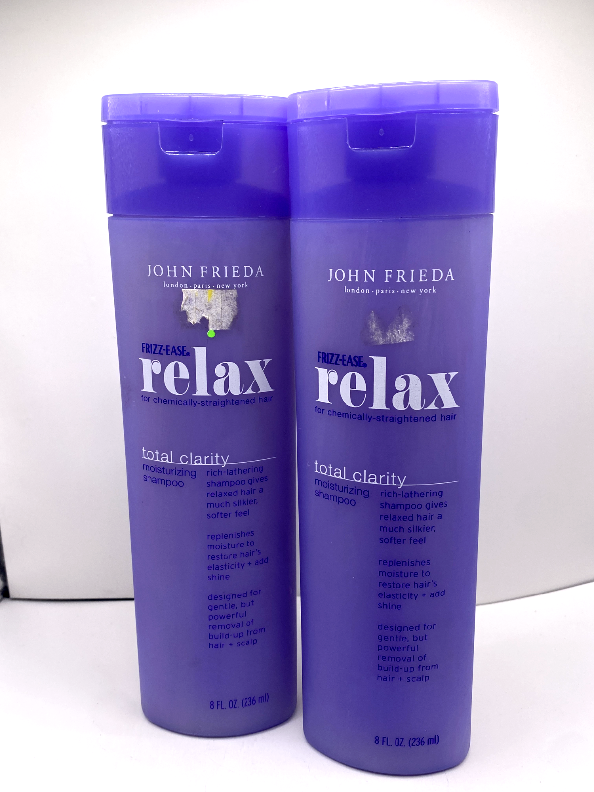 2x John Frieda Frizz-Ease Relax Total Clarity Moisturizing Shampoo 8oz NOS