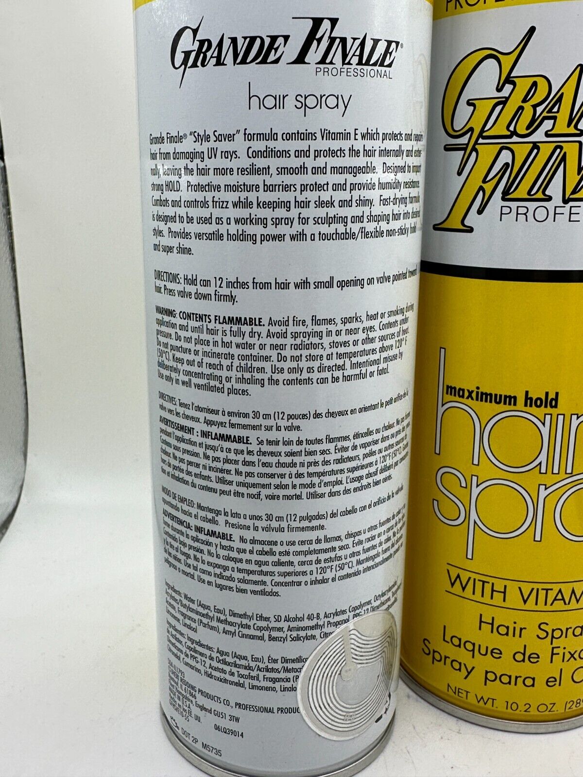 (2) Grande Finale Max Holding Hair Spray 10.2 oz Vitamin E Formula