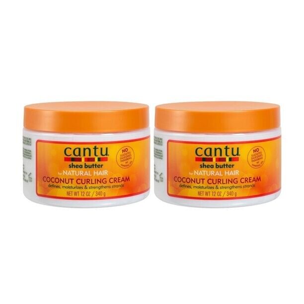 (2) Cantu Shea Butter for Natural Hair Coconut Curling Cream, 12 Ounces