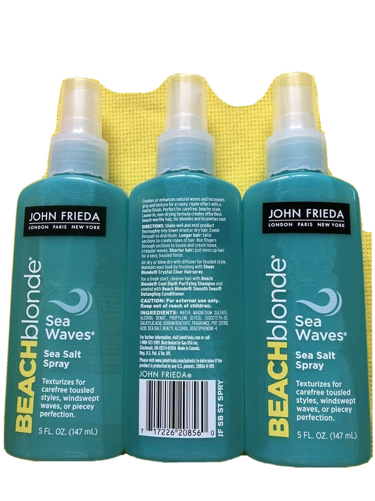 (3) John Frieda Beach Blonde Sea Waves Sea Salt Spray Texturizer - 5 OZ
