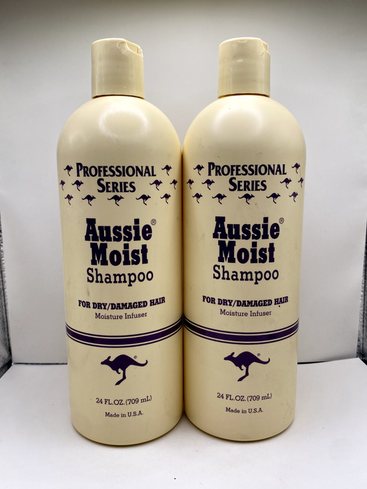 (2) Vintage Aussie Moist Shampoo For Dry / Damaged Hair 24 fl oz