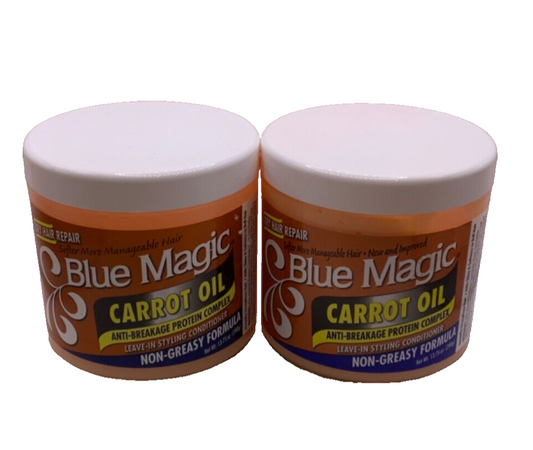 Blue Magic Carrot Oil Dry Hair Leave In Conditioner 13.75oz (PACK OF 2)