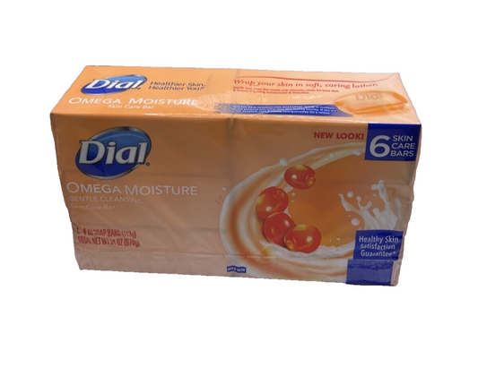 Dial Omega Moisture Gentle Cleansing Skin Care Bars 6 Pack