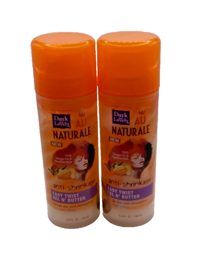 2 Pack Dark And Lovely Au Naturale Anti Shrinkage Easy Twist Gel N' Butter