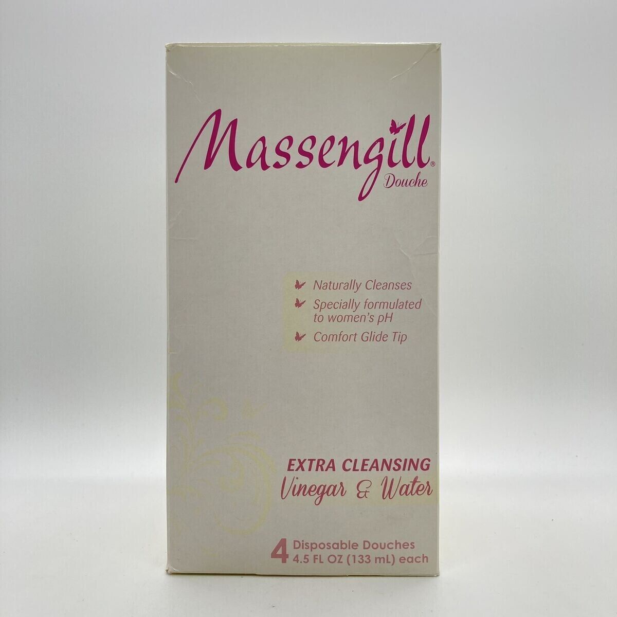 Massengill Flexible Neck Douche Extra Cleansing Vinegar/Water 4 Disposable 4.5oz