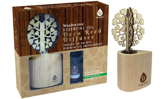 Wooden Tree Decorative Diffuser 15ml Eucalyptus Essential Oil New Boxed Gift Set