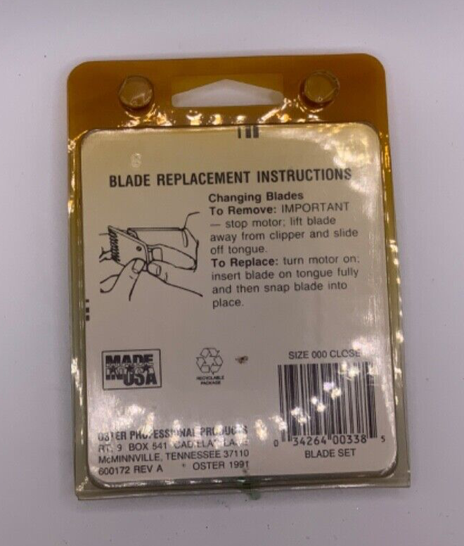 Oster Accessory Blade For #616 Models (Size 000) Very Close 1/100” 0.25mm 914-62