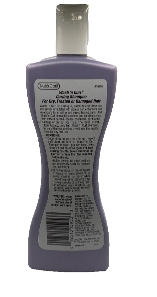 Vintage Wash n Curl Curling Shampoo For Dry Treated or Damaged Hair 12oz