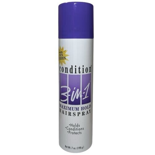 Condition 3-in-1 Maximum Hold Hairspray Scented With Sun Screen 7oz NEW