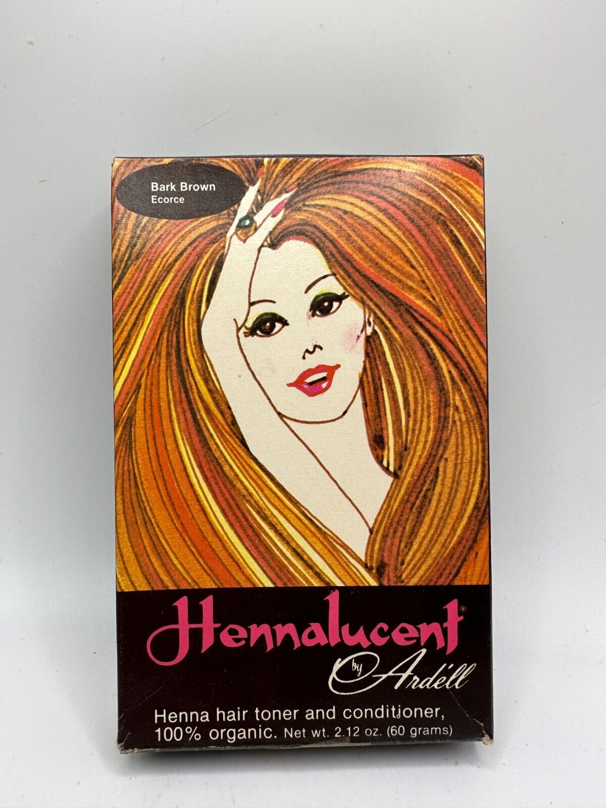 Vtg Ardell Hennalucent BARK BROWN Organic Semi-Permanent Henna Hair Color New