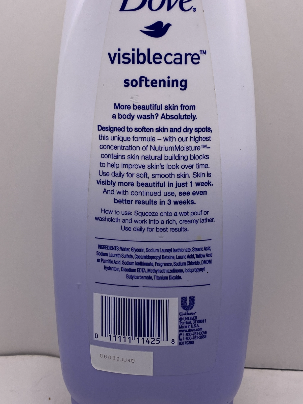 Dove VISIBLE CARE creme cream body wash softening 10.1 oz