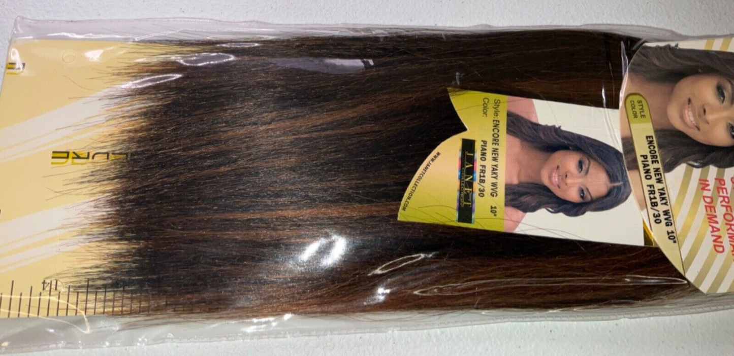 Janet Collection Encore 100% Human Hair New Yaky WV/Color FR1B/30 (10 inches)