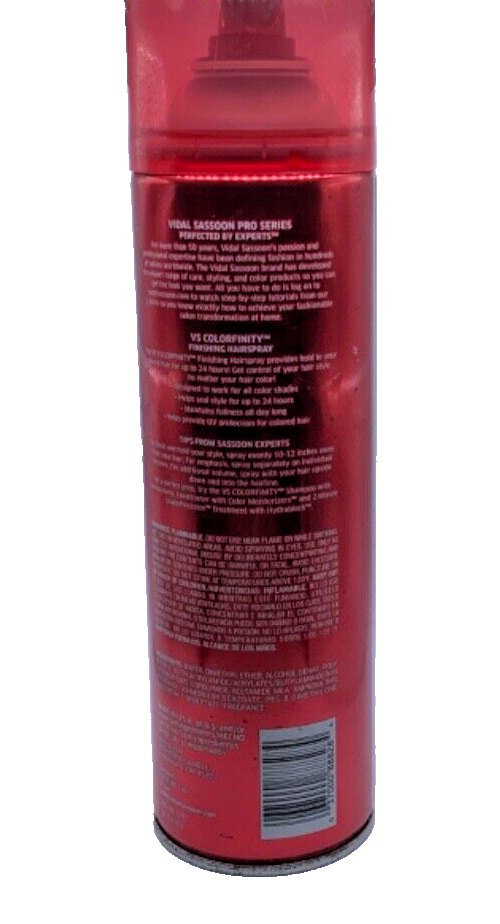 Vidal Sassoon Color Finity Finishing Hairspray UV Keratin Level 4 Hold 14oz