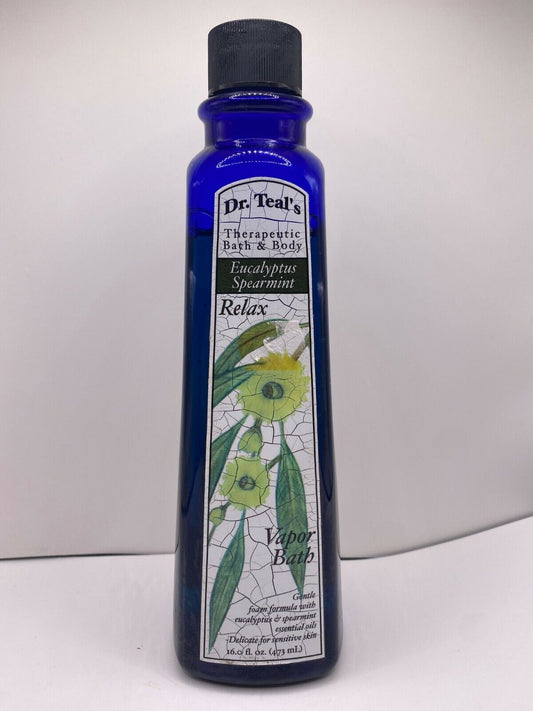 Vtg Dr.Teal's Therapeutic Bath & Body Eucalyptus Spearmint Relax Vapor Bath 16oz