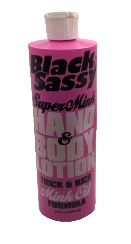 Black N' Sassy Super Mink Hand & Body Lotion Mink Oil Formula 16oz