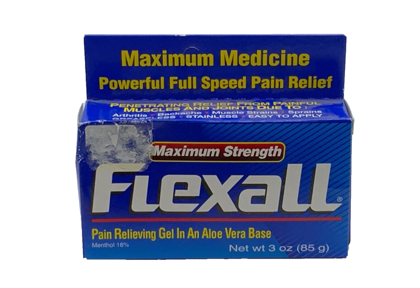 FLEXALL Plus MAXIMUM STRENGTH Pain Relieving GEL 2oz NEW VHTF COLLECTIBLE