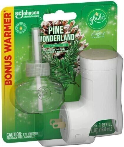 Glade Plugins Scented Oil 1 Warmer + 1 Refill Pine Wonderland FREE SHIPPING