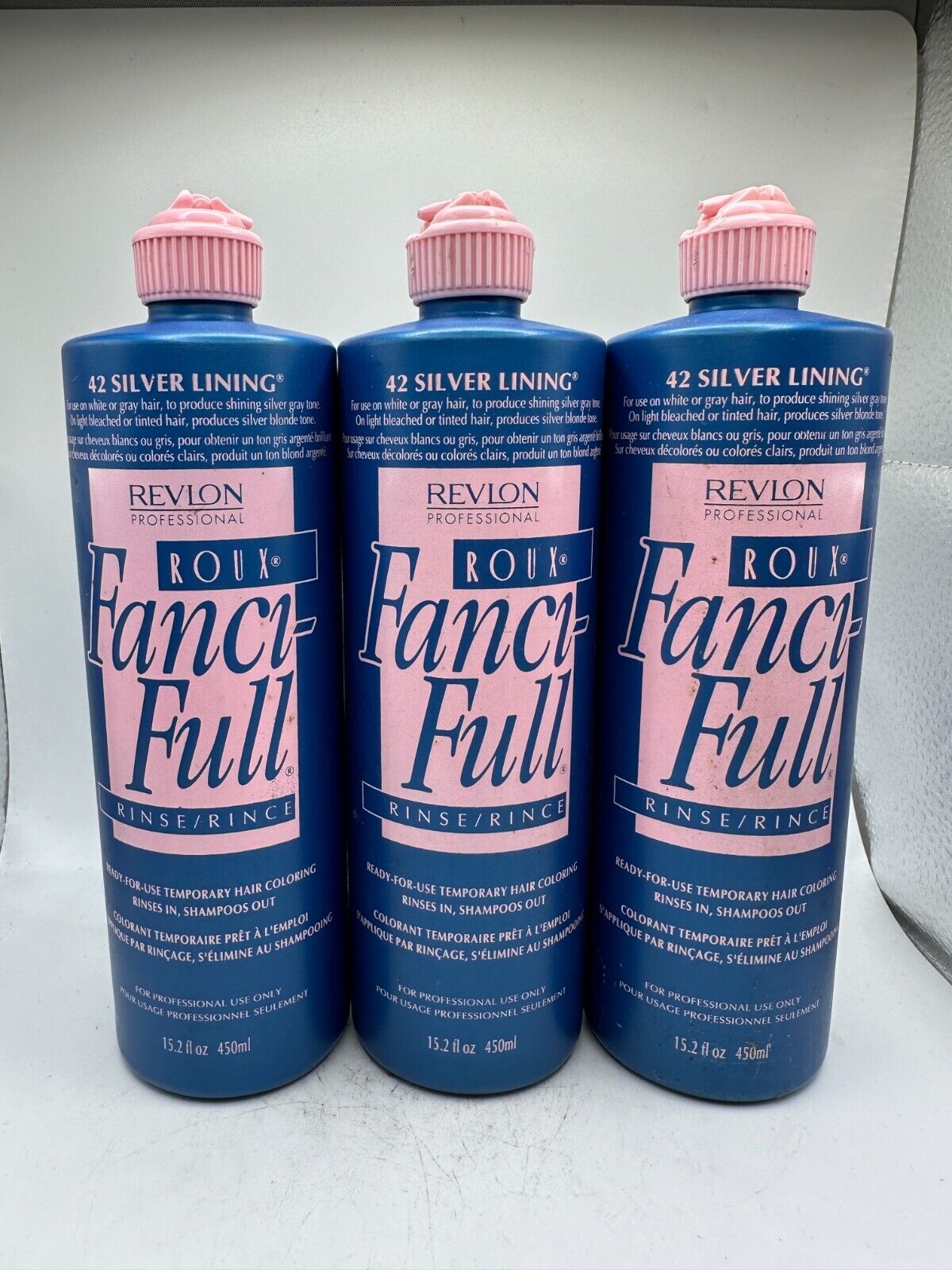 (3) Roux Fanci-Full Rinse #42 Silver Lining ORIGINAL FORMULA - 15.2 Ounce