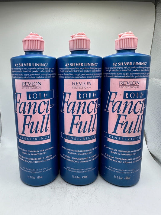 (3) Roux Fanci-Full Rinse #42 Silver Lining ORIGINAL FORMULA - 15.2 Ounce
