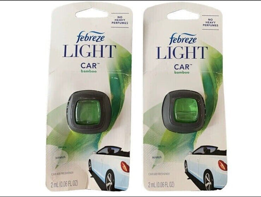 (2) Febreze Clip Light Bamboo Car Air Freshener 0.06 OZ