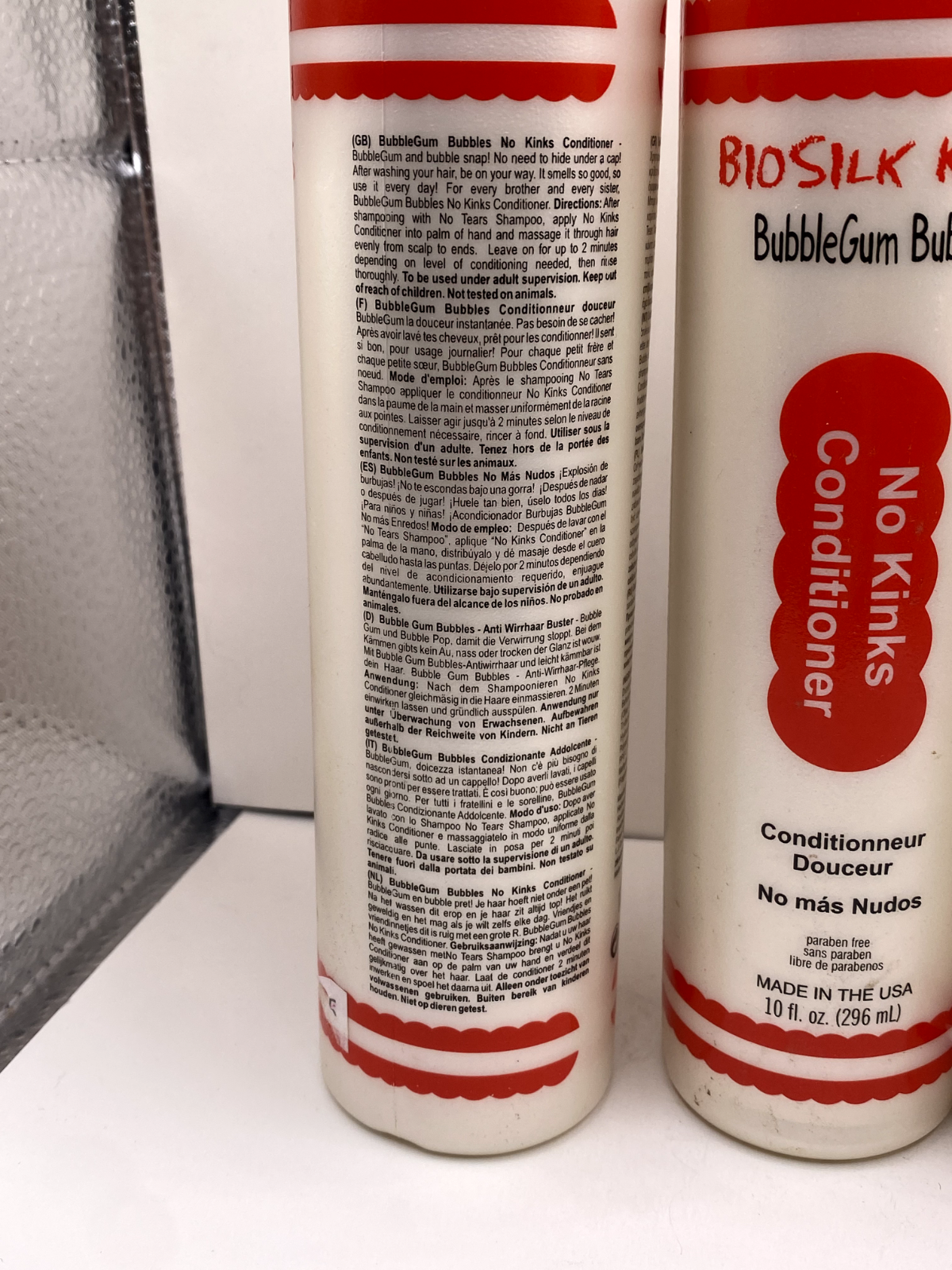 (3) Biosilk Kids Bubble Gum Bubbles No Kinks Conditioner - 10 oz