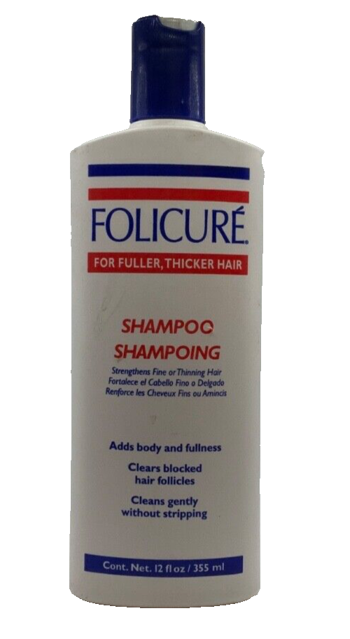 Folicure Shampoo, 12 Ounce For Fuller, Thicker Hair Strengthens Fine Or Thinning