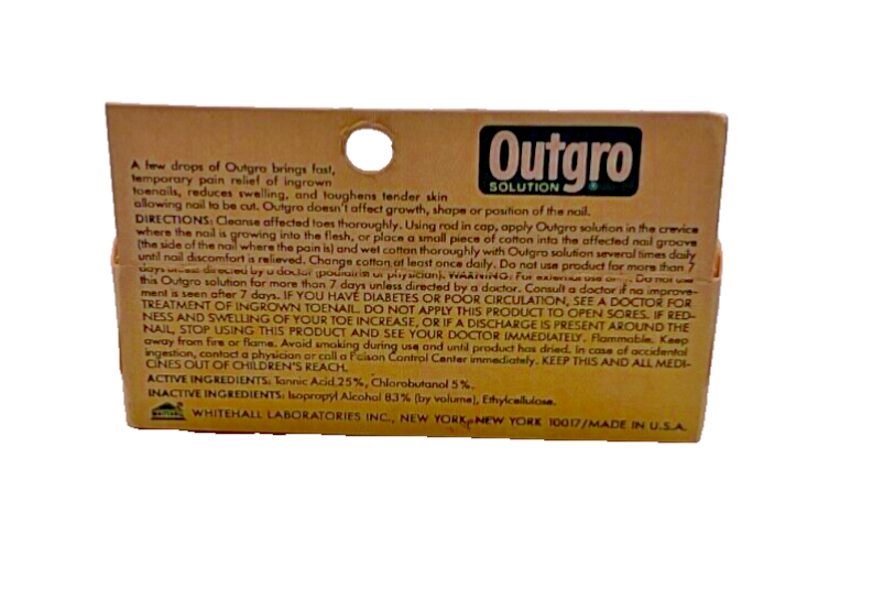 VINTAGE OUTGRO SOLUTION PAIN RELIEF OF INGROWN TOENAILS SEALED NOS / 0.31 fl oz