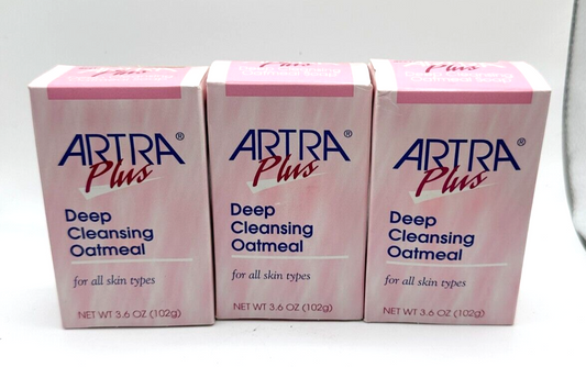(3) Artra Plus Deep Cleansing Oatmeal Soap 3.6oz *RARE