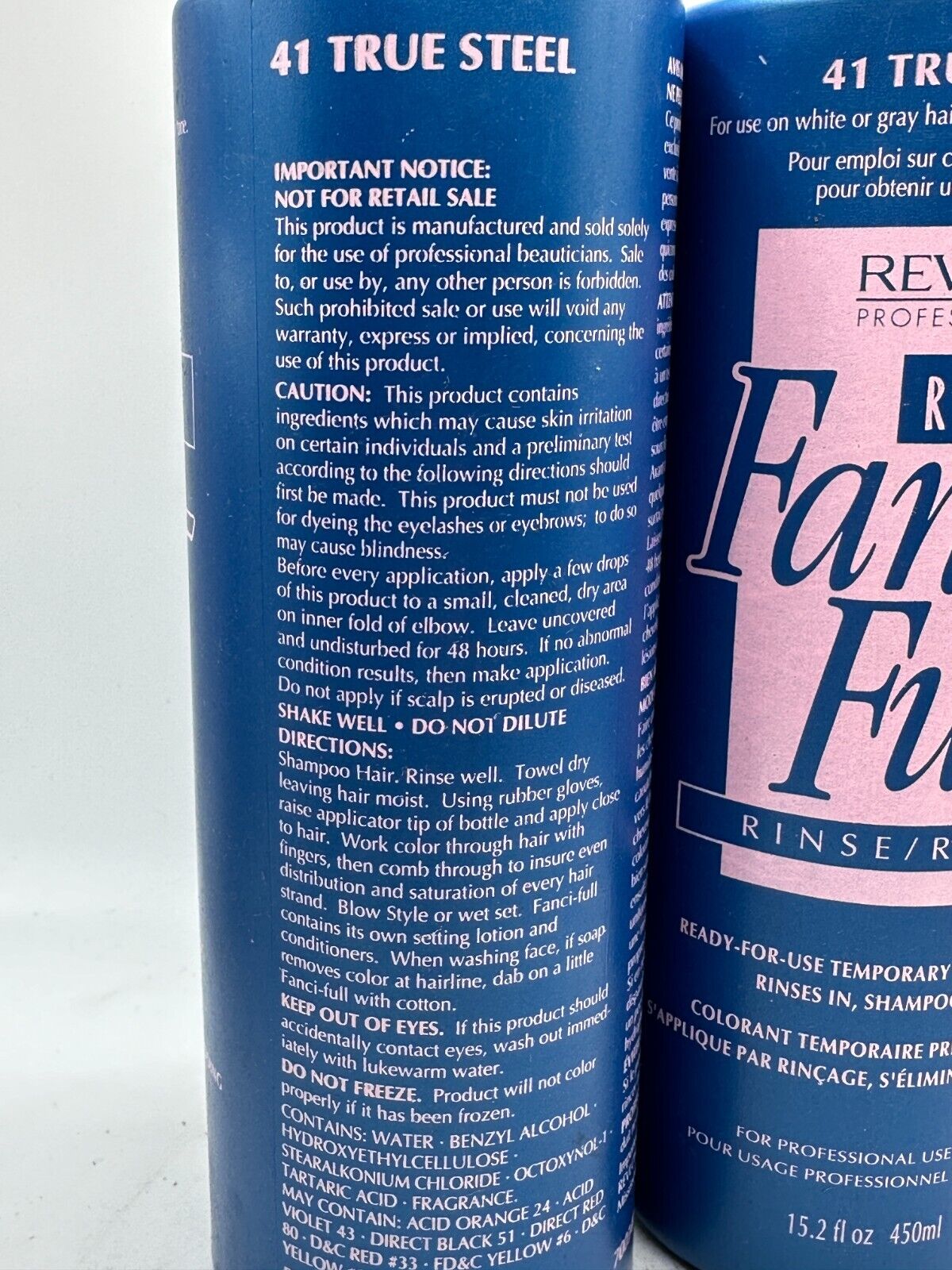 Lot of 2 NOS Revlon Roux Fanci-Full Temp Hair Color Rinse #41 TRUE STEEL 15.2oz